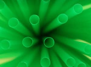 green paper straws